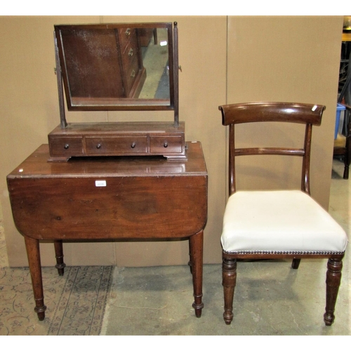 2239 - A Victorian mahogany Pembroke table fitted with a single drawer, together with a 19th century mahoga... 