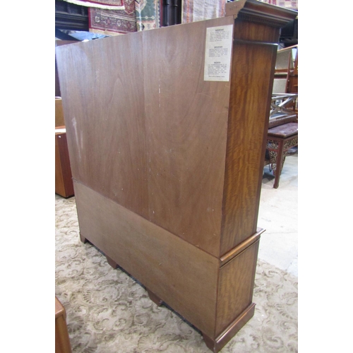 2298 - A good quality reproduction Georgian style two sectional mahogany side cabinet, the shallow concave ... 