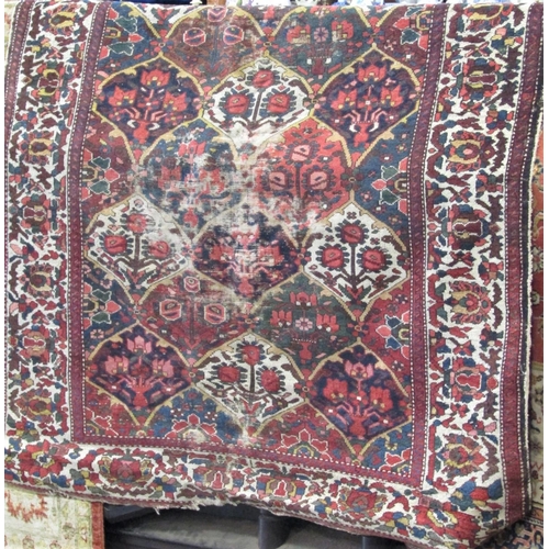 2460 - Unique antique Persian carpet with geometric floral design, 210 x 155 cm