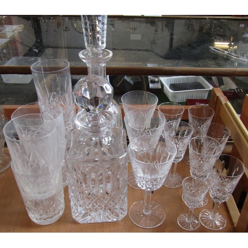 1187 - A large collection of possibly Waterford crystal glassware all of the same pattern comprising a tall... 