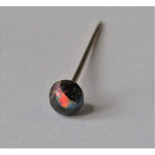 1347 - Yellow metal stick pin with spherical boulder opal terminal, together with a 9ct keeper ring and a f... 