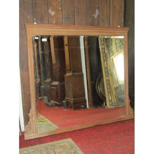 2408 - A late Victorian/Edwardian over mantel mirror with rectangular bevelled edge plate, set within a mou... 