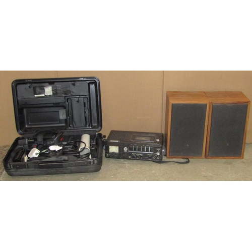 2140 - A cased portable Panasonic MS50 VHS hand held video recording camera and accessories, together with ... 