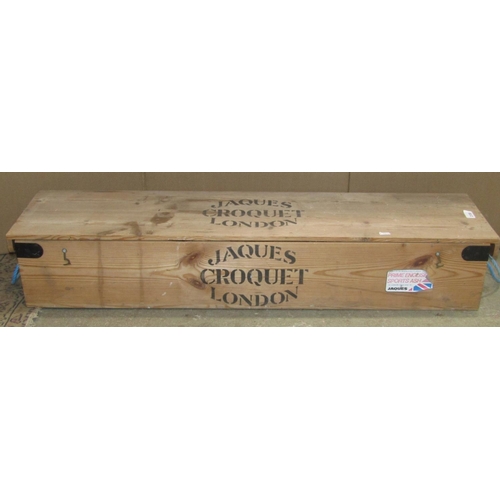 2159 - A Jaques croquet set, manufactured by John Jaques & Son Ltd London, within its original pine box