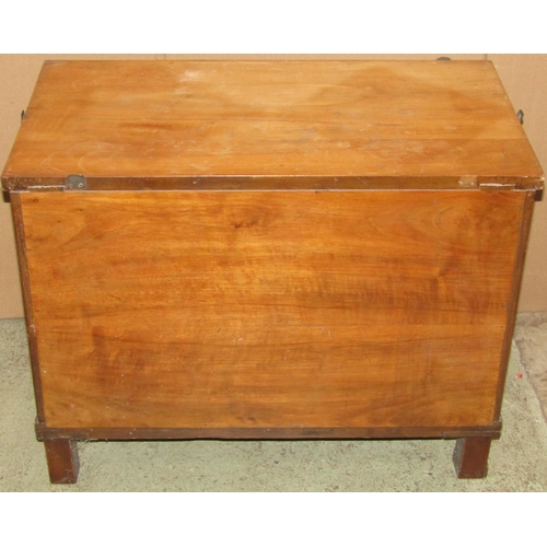 2280A - Small 19th century Biedermeier pale walnut chest of four short drawers with ebonised column supports... 