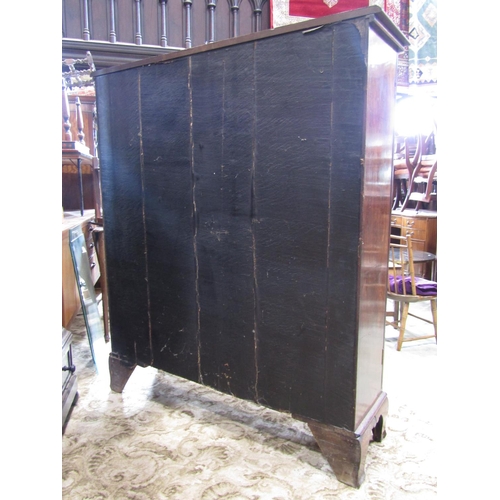 2396 - A 19th century mahogany side cabinet, free standing and enclosed by a pair of partially glazed and s... 