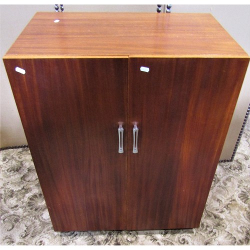 2187 - Teak side cupboard enclosed by a pair of rectangular doors, 71cm W x 48 D x 89 H