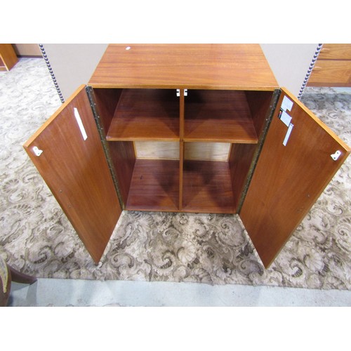 2187 - Teak side cupboard enclosed by a pair of rectangular doors, 71cm W x 48 D x 89 H