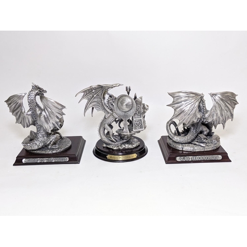 58 - 3  large Tudor Mint 'Myth and Magic' pewter figures,  all boxed with original inner packaging includ... 