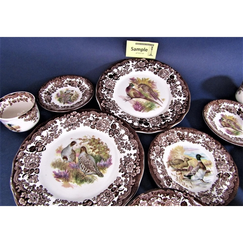 1104 - A collection of Royal Worcester Palissy Game Bird series wares comprising six dinner plates, six des... 