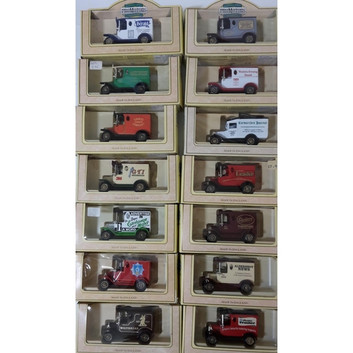 28 - A collection of 64 boxed model vehicles by Lledo, mostly promotional Ford Model T vans, advertising ... 