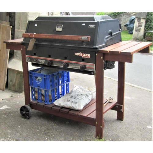 2086 - A Captain Cook Endeavour gas barbecue, together with some spare valves, etc (used af)