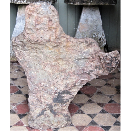 2174 - A decorative fossilised ammonite sculpture, 88cm high x 65cm wide