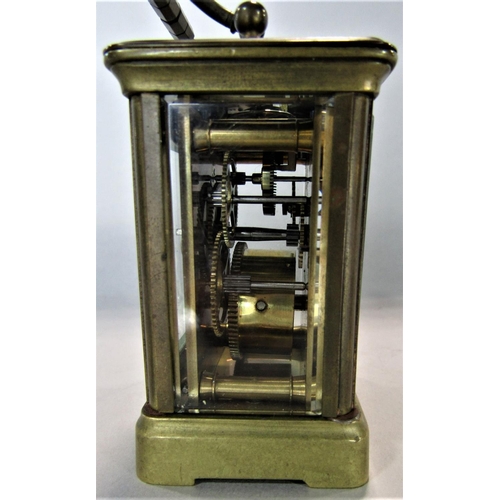 1536 - Novelty miniature brass carriage clock, 8cm high