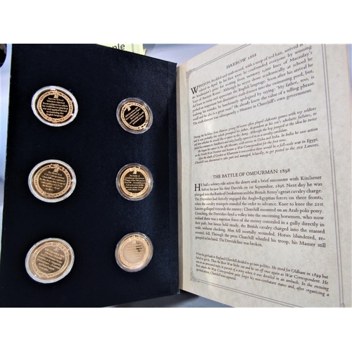 1559 - The Churchill Centenary Medal Set of 24 Hall Marked Silver Gilt Medals by John Pinches, presentation... 