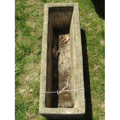 2133 - A reclaimed planter of rectangular form with cherub surround, 78cm long x 26cm wide x 25cm high