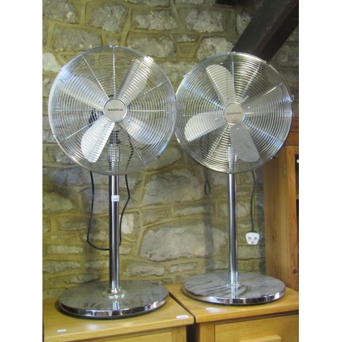 2297 - A pair of Splink Tech contemporary electric three speed and adjustable rotating fans with disc shape... 