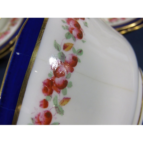 1082 - A collection of Hammersley China teawares with rose border decoration comprising a pair of cake plat... 