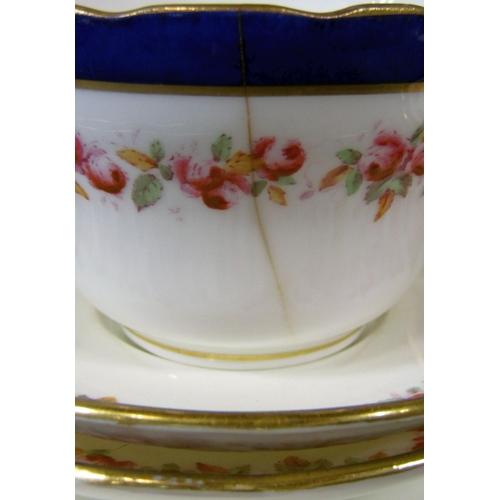 1082 - A collection of Hammersley China teawares with rose border decoration comprising a pair of cake plat... 