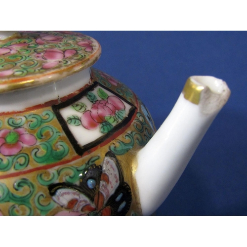 1093 - A collection of 19th century Cantonese ceramics, mostly for restoration, including two teapots max h... 