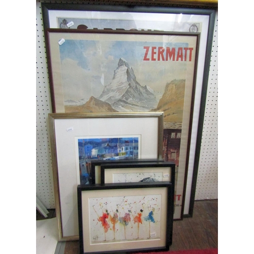 104 - Two reproduction early 20th century travel posters one for Zermatt the other for Lake Garda, max she... 