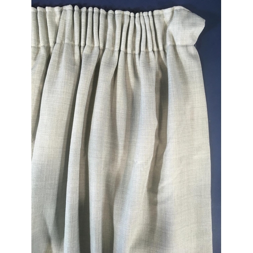 1593 - 2 pairs full length curtains by John Lewis in pale blue/grey fabric with linen look, pencil pleat he... 