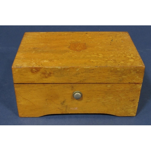 1538 - A walnut cased music box by Thorens of Switzerland, playing three airs, 13cm long