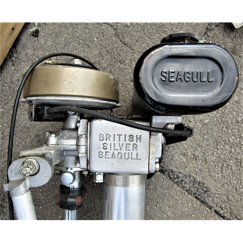 2229 - A British cased Silver Seagull vintage outboard motor (AF)