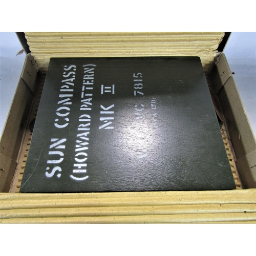 730 - Howard Patten military sun compass, with original box and outer cardboard casing