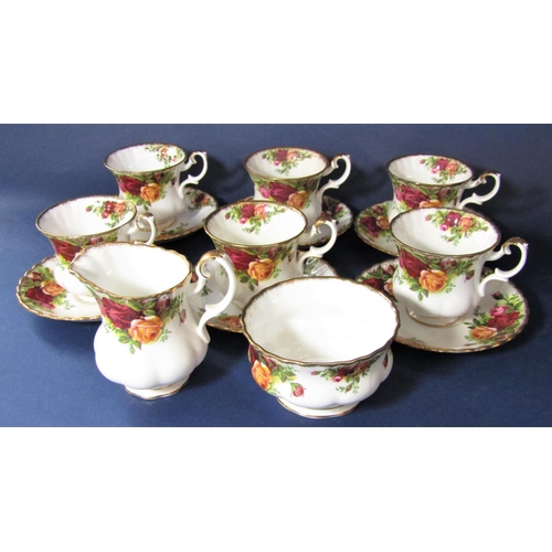 1111 - A collection of Royal Albert old country roses pattern coffeewares comprising six coffee cups, six s... 