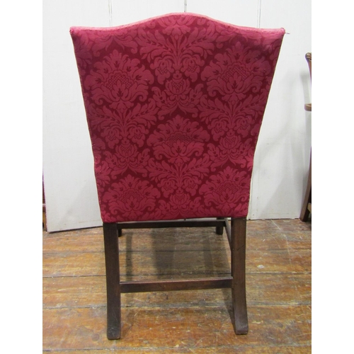 2782 - A mid-Georgian period side chair of simple form with square cut supports and rails, upholstered seat... 