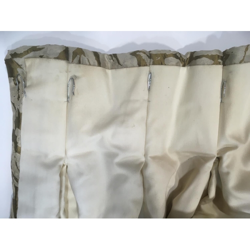 1581 - 2 pairs of good quality heavyweight curtains in a contemporary silk fabric, lined and thermal lined ... 