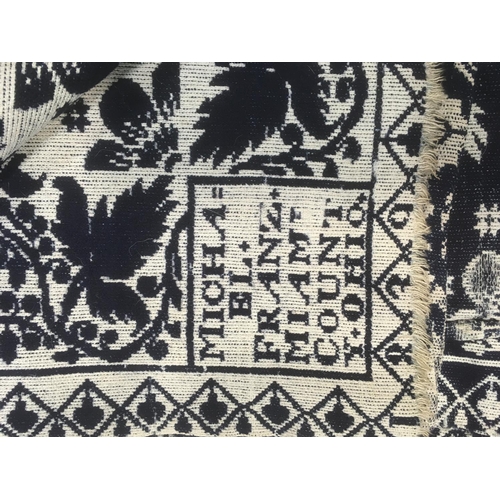 1602 - Mixed collection of textiles including a heavyweight blanket style reversible throw in a double weav... 