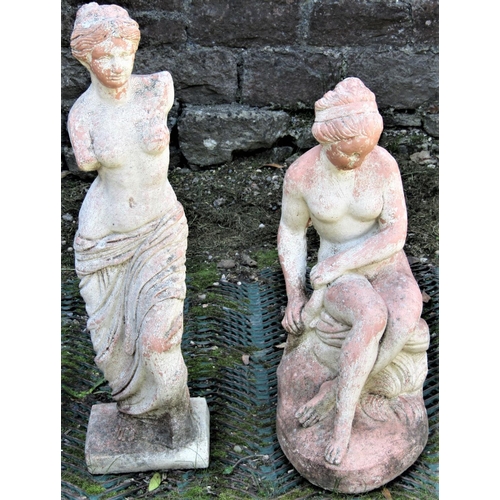 2175 - A small reclaimed garden ornament/statue in the form of Venus, together with one other