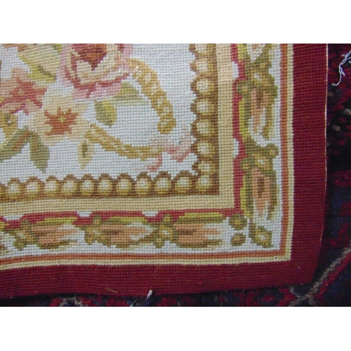 1622 - Large Aubusson style needlepoint tapestry panel, 2.8 x 1.8m depicting classical floral motifs in sof... 