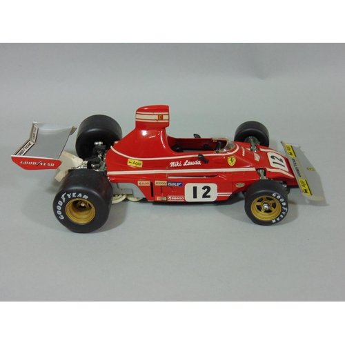 21 - Ferrari 312 B3 Formula 1 Niki Lauda racing car by Polistil, 1:16 scale, no box together with 4 unbox... 