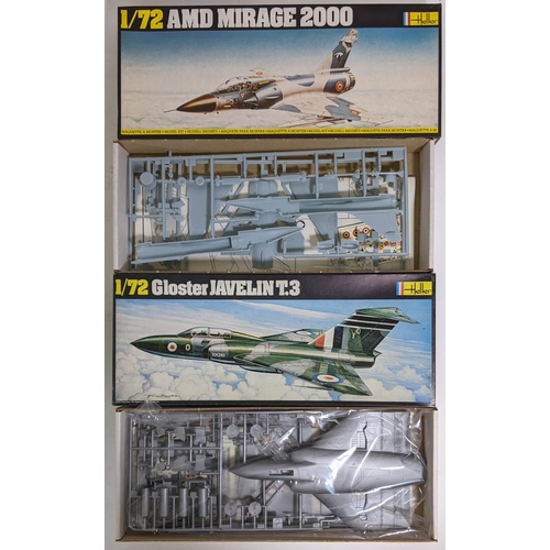 41 - Collection of 13 model aircraft kits, all l:72 scale, mostly  military jet planes, all believed to b... 