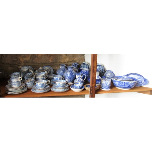 79 - A quantity of blue and white printed ceramics including a Copeland Spode Italian pattern bowl, 24.5c... 