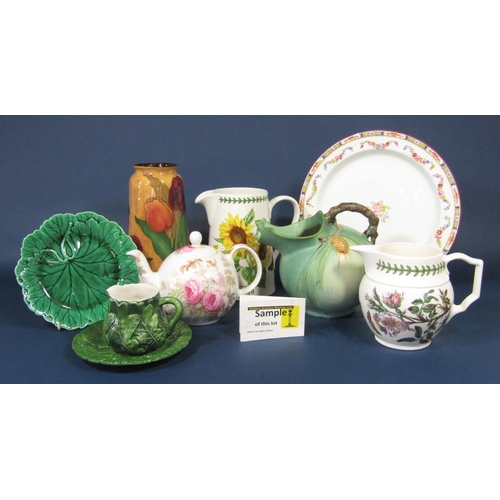 83 - A collection of ceramics including a Portmeirion Botanic Garden pattern jug with sunflower detail, a... 