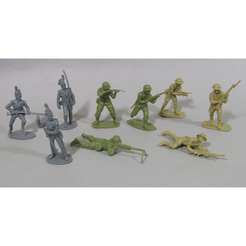 663 - Large quantity of unboxed Airfix plastic toy soldier figures 1:32 scale from 12 regiments  including... 