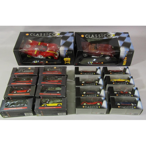 668 - Boxful of Shell Classico model cars including 1:18 scale 1958 250 Testa Rossa and 1972 Ferrari 312P ... 