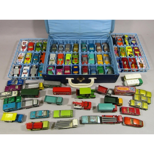 693 - Collection of model vehicles including 48 Matchbox cars in a Carry case and other vintage Lesney veh... 