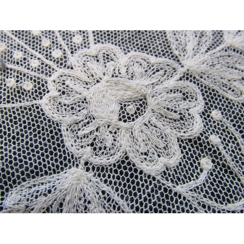 494 - Vintage lace stole, possibly hand made with intricate embroidered pattern, 220 x 50cm, together with... 