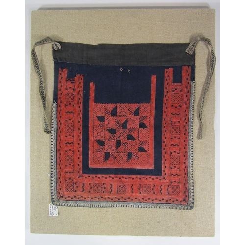 499 - Chinese embroidered apron panel circa 1920, typical of the Gejia people of south west China; Panel c... 