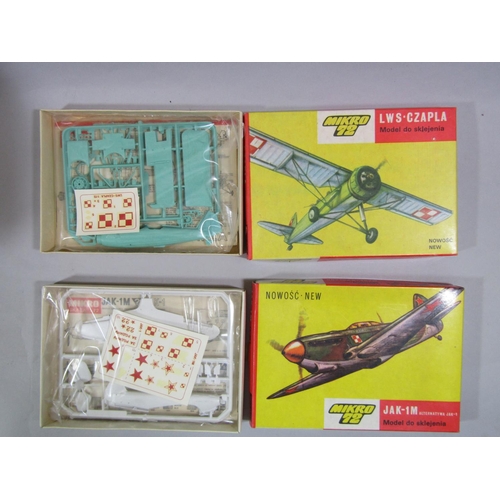 666 - 12 model kits of WW2 aircraft including models by Heller, Mikro and Hasegawa. All are un-started and... 