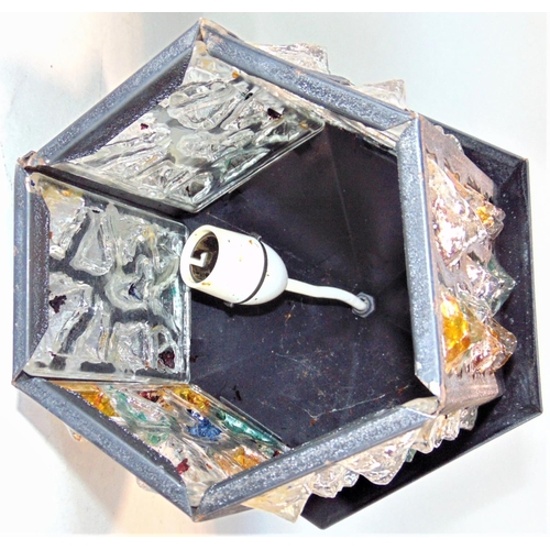 584 - A hexagonal exterior lantern with glazed side