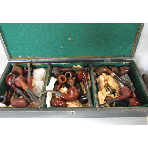 633 - A large collection (in excess of 50) of antique and vintage tobacco pipes including models such as t... 