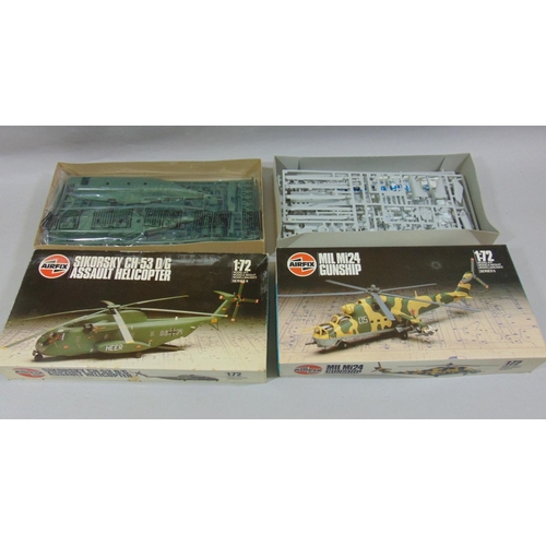 686 - 13 model aircraft kits of Helicopters, all 1:72 scale, including kits by Airfix, Italaeri, Revell, H... 