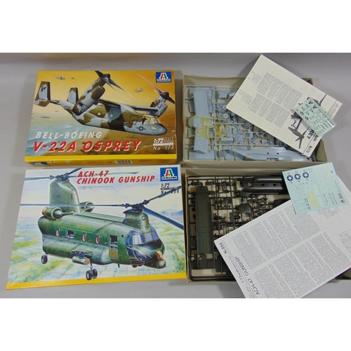 686 - 13 model aircraft kits of Helicopters, all 1:72 scale, including kits by Airfix, Italaeri, Revell, H... 