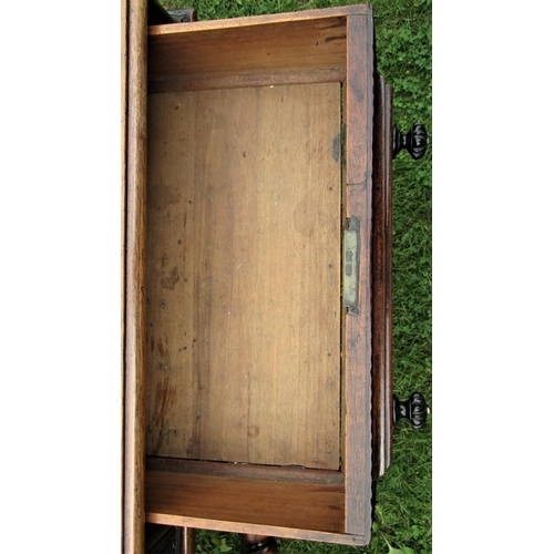 2148 - A good quality Portuguese rosewood and walnut centre table in the 17th century manner fitted with tw... 